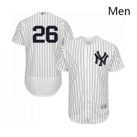 Mens New York Yankees 26 DJ LeMahieu White Home Flex Base Authentic Collection Baseball Jersey
